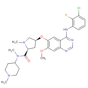 849346-25-4  2-Pyrrolidinecarboxamide,4-[[4-[(3-chloro-2-fluorophenyl)amino]-7-methoxy-6-quinazolinyl]oxy]-N,1-dimethyl-N-(1-methyl-4-piperidinyl)-, (2S,4S)-