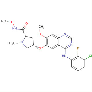 849346-27-6  2-Pyrrolidinecarboxamide,4-[[4-[(3-chloro-2-fluorophenyl)amino]-7-methoxy-6-quinazolinyl]oxy]-N-methoxy-1-methyl-, (2S,4S)-