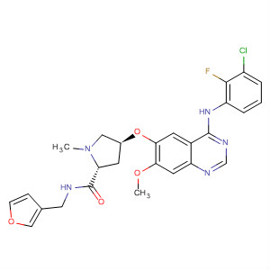 849346-33-4  2-Pyrrolidinecarboxamide,4-[[4-[(3-chloro-2-fluorophenyl)amino]-7-methoxy-6-quinazolinyl]oxy]-N-(3-furanylmethyl)-1-methyl-, (2R,4S)-