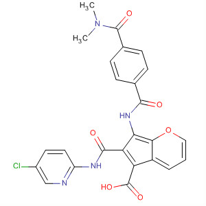 849471-50-7  4-Benzofurancarboxylic acid,2-[[(5-chloro-2-pyridinyl)amino]carbonyl]-3-[[4-[(dimethylamino)carbonyl]benzoyl]amino]-
