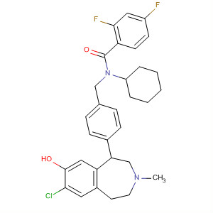 849505-66-4  Benzamide,N-[[4-(7-chloro-2,3,4,5-tetrahydro-8-hydroxy-3-methyl-1H-3-benzazepin-1-yl)phenyl]methyl]-N-cyclohexyl-2,4-difluoro-