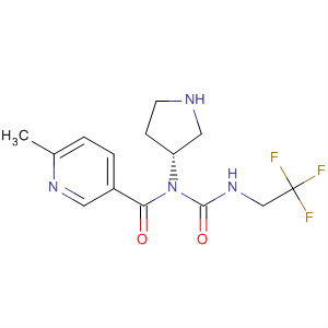 850212-30-5  3-Pyrrolidinamine,1-[(6-methyl-3-pyridinyl)carbonyl]-N-[[(2,2,2-trifluoroethyl)amino]carbonyl]-, (3R)-