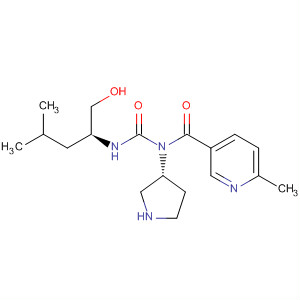 850212-41-8  3-Pyrrolidinamine,N-[[[(1S)-1-(hydroxymethyl)-3-methylbutyl]amino]carbonyl]-1-[(6-methyl-3-pyridinyl)carbonyl]-, (3R)-