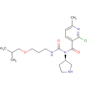 850212-58-7  3-Pyrrolidinamine,1-[(2-chloro-6-methyl-3-pyridinyl)carbonyl]-N-[[[3-(2-methylpropoxy)propyl]amino]carbonyl]-, (3R)-