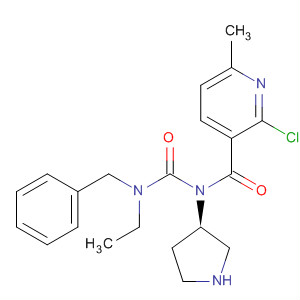 850212-60-1  3-Pyrrolidinamine,1-[(2-chloro-6-methyl-3-pyridinyl)carbonyl]-N-[[ethyl(phenylmethyl)amino]carbonyl]-, (3R)-