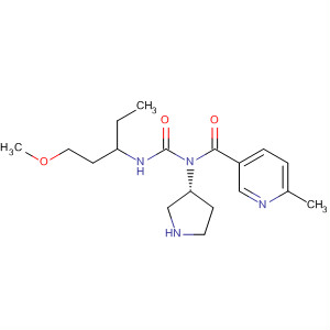 850212-90-7  3-Pyrrolidinamine,N-[[(2-methoxyethyl)propylamino]carbonyl]-1-[(6-methyl-3-pyridinyl)carbonyl]-, (3R)-