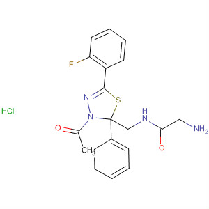 850262-27-0  Acetamide,N-[[3-acetyl-5-(2-fluorophenyl)-2,3-dihydro-2-phenyl-1,3,4-thiadiazol-2-yl]methyl]-2-amino-, monohydrochloride