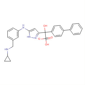 838823-30-6  [1,1'-Biphenyl]-2,4-diol,4'-[5-[[3-[(cyclopropylamino)methyl]phenyl]amino]-1H-pyrazol-3-yl]-,monoacetate (salt)