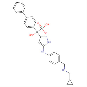 838823-41-9  [1,1'-Biphenyl]-2,4-diol,4'-[5-[[4-[[(cyclopropylmethyl)amino]methyl]phenyl]amino]-1H-pyrazol-3-yl]-, acetate (salt)