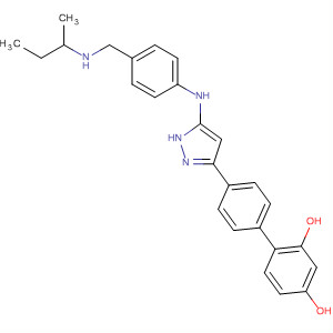 838823-59-9  [1,1'-Biphenyl]-2,4-diol,4'-[5-[[4-[[(1-methylpropyl)amino]methyl]phenyl]amino]-1H-pyrazol-3-yl]-