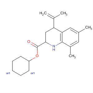 838828-65-2  2-Quinolinecarboxylic acid,1,2,3,4-tetrahydro-6,8-dimethyl-4-(1-methylethenyl)-, cyclohexyl ester,(2R,4R)-rel-