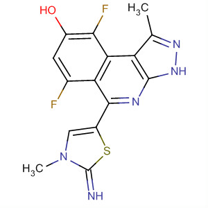 838858-63-2  3H-Pyrazolo[3,4-c]isoquinolin-8-ol,5-(2,3-dihydro-2-imino-3-methyl-5-thiazolyl)-6,9-difluoro-1-methyl-