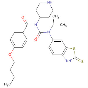 839674-39-4  4-Piperidinamine,1-(4-butoxybenzoyl)-N-[[(2,3-dihydro-2-thioxo-6-benzothiazolyl)(1-methylethyl)amino]carbonyl]-