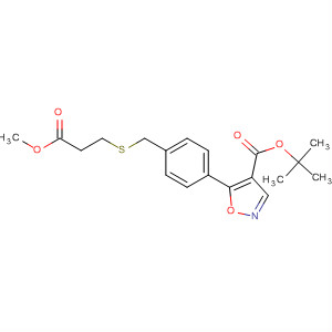 839718-30-8  4-Isoxazolecarboxylic acid,5-[4-[[(3-methoxy-3-oxopropyl)thio]methyl]phenyl]-, 1,1-dimethylethylester