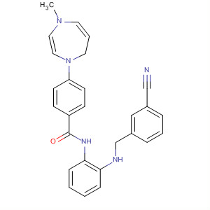 840531-09-1  Benzamide,N-[2-[[(3-cyanophenyl)methyl]amino]phenyl]-4-(hexahydro-4-methyl-1H-1,4-diazepin-1-yl)-