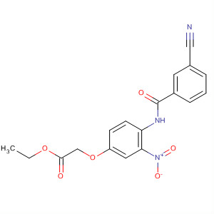 840531-28-4  Acetic acid, [4-[(3-cyanobenzoyl)amino]-3-nitrophenoxy]-, ethyl ester