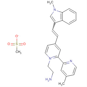 840544-71-0  2,2'-Bipyridinium,1-(2-aminoethyl)-4'-methyl-4-[2-(1-methyl-1H-indol-3-yl)ethenyl]-,monomethanesulfonate