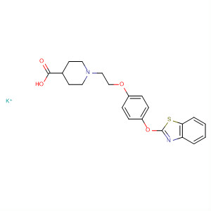 841200-57-5  4-Piperidinecarboxylic acid,1-[2-[4-(2-benzothiazolyloxy)phenoxy]ethyl]-, potassium salt