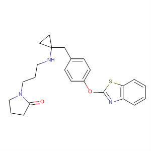 841205-05-8  2-Pyrrolidinone,1-[3-[[[4-(2-benzothiazolyloxy)phenyl]methyl]cyclopropylamino]propyl]-