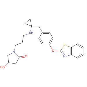 841205-08-1  2-Pyrrolidinone,1-[3-[[[4-(2-benzothiazolyloxy)phenyl]methyl]cyclopropylamino]propyl]-4-hydroxy-