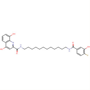 841274-15-5  2-Quinolinecarboxamide,N-[12-[(4-fluoro-3-hydroxybenzoyl)amino]dodecyl]-4,8-dihydroxy-