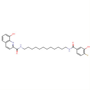 841275-01-2  2-Quinolinecarboxamide,N-[12-[(4-fluoro-3-hydroxybenzoyl)amino]dodecyl]-8-hydroxy-