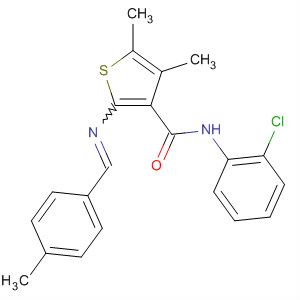 842124-57-6  3-Thiophenecarboxamide,N-(2-chlorophenyl)-4,5-dimethyl-2-[[(4-methylphenyl)methylene]amino]-