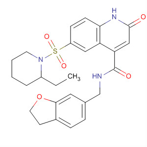 842167-06-0  4-Quinolinecarboxamide,N-[(2,3-dihydro-6-benzofuranyl)methyl]-6-[(2-ethyl-1-piperidinyl)sulfonyl]-1,2-dihydro-2-oxo-