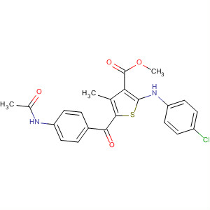 842169-52-2  3-Thiophenecarboxylic acid,5-[4-(acetylamino)benzoyl]-2-[(4-chlorophenyl)amino]-4-methyl-, methylester
