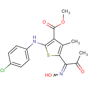 842169-55-5  3-Thiophenecarboxylic acid,2-[(4-chlorophenyl)amino]-5-[1-(hydroxyimino)-2-oxopropyl]-4-methyl-,methyl ester