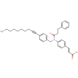843674-74-8  2-Propenoic acid,3-[4-[[[4-(1-decynyl)phenyl]methyl](1-oxo-3-phenylpropyl)amino]phenyl]-,(2E)-