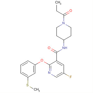 833482-93-2  3-Pyridinecarboxamide,5-fluoro-2-[3-(methylthio)phenoxy]-N-[1-(1-oxopropyl)-4-piperidinyl]-