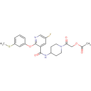833483-01-5  3-Pyridinecarboxamide,N-[1-[(acetyloxy)acetyl]-4-piperidinyl]-5-fluoro-2-[3-(methylthio)phenoxy]-
