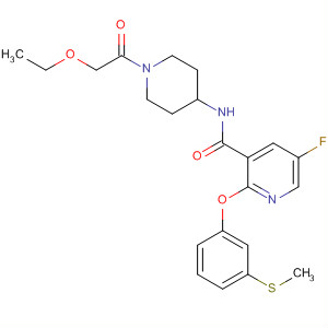 833483-04-8  3-Pyridinecarboxamide,N-[1-(ethoxyacetyl)-4-piperidinyl]-5-fluoro-2-[3-(methylthio)phenoxy]-