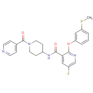 833483-08-2  3-Pyridinecarboxamide,5-fluoro-2-[3-(methylthio)phenoxy]-N-[1-(4-pyridinylcarbonyl)-4-piperidinyl]-