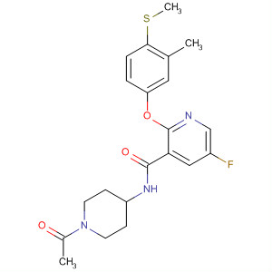 833483-24-2  3-Pyridinecarboxamide,N-(1-acetyl-4-piperidinyl)-5-fluoro-2-[3-methyl-4-(methylthio)phenoxy]-