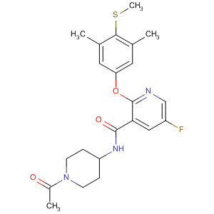 833483-27-5  3-Pyridinecarboxamide,N-(1-acetyl-4-piperidinyl)-2-[3,5-dimethyl-4-(methylthio)phenoxy]-5-fluoro-