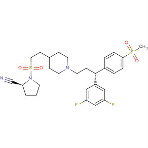 833491-08-0  2-Pyrrolidinecarbonitrile,1-[[2-[1-[(3R)-3-(3,5-difluorophenyl)-3-[4-(methylsulfonyl)phenyl]propyl]-4-piperidinyl]ethyl]sulfonyl]-, (2S)-