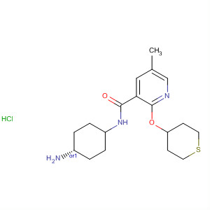 834868-69-8  3-Pyridinecarboxamide,N-(cis-4-aminocyclohexyl)-5-methyl-2-[(tetrahydro-2H-thiopyran-4-yl)oxy]-, monohydrochloride