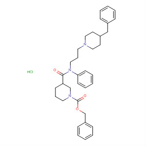 835595-42-1  1-Piperidinecarboxylic acid,3-[[phenyl[3-[4-(phenylmethyl)-1-piperidinyl]propyl]amino]carbonyl]-,phenylmethyl ester, monohydrochloride