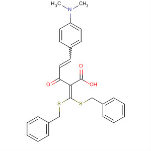 835614-37-4  4-Pentenoic acid,2-[bis[(phenylmethyl)thio]methylene]-5-[4-(dimethylamino)phenyl]-3-oxo-