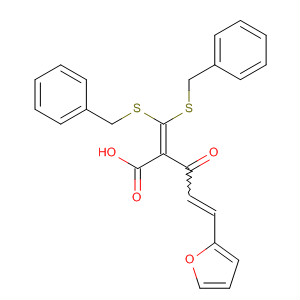 835614-38-5  4-Pentenoic acid,2-[bis[(phenylmethyl)thio]methylene]-5-(2-furanyl)-3-oxo-