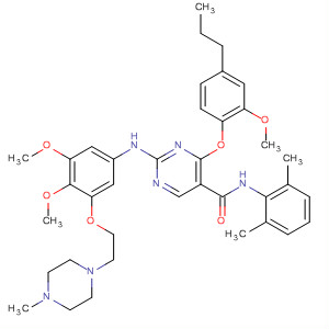 835633-99-3  5-Pyrimidinecarboxamide,2-[[3,4-dimethoxy-5-[2-(4-methyl-1-piperazinyl)ethoxy]phenyl]amino]-N-(2,6-dimethylphenyl)-4-(2-methoxy-4-propylphenoxy)-