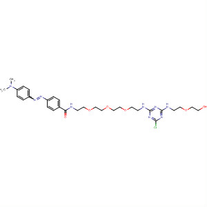 835913-34-3  Benzamide,N-[2-[2-[2-[2-[[4-chloro-6-[[2-(2-hydroxyethoxy)ethyl]amino]-1,3,5-triazin-2-yl]amino]ethoxy]ethoxy]ethoxy]ethyl]-4-[[4-(dimethylamino)phenyl]azo]-