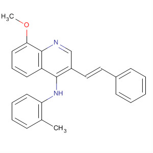 835914-25-5  4-Quinolinamine,8-methoxy-N-(2-methylphenyl)-3-[(1E)-2-phenylethenyl]-