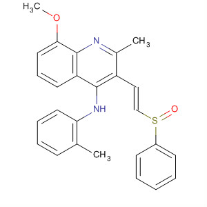 835914-44-8  4-Quinolinamine,8-methoxy-2-methyl-N-(2-methylphenyl)-3-[(1E)-2-(phenylsulfinyl)ethenyl]-