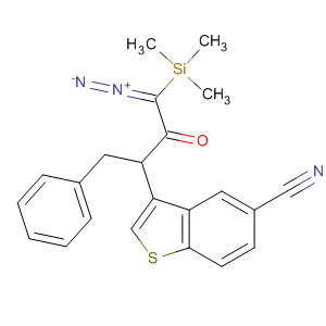 835925-81-0  Benzo[b]thiophene-5-carbonitrile,3-[3-diazo-2-oxo-1-(phenylmethyl)-3-(trimethylsilyl)propyl]-