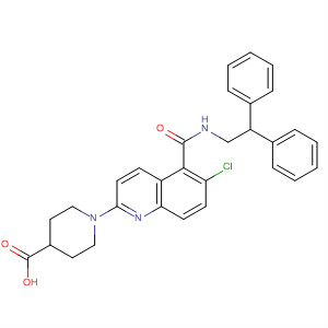 836612-18-1  4-Piperidinecarboxylic acid,1-[6-chloro-5-[[(2,2-diphenylethyl)amino]carbonyl]-2-quinolinyl]-