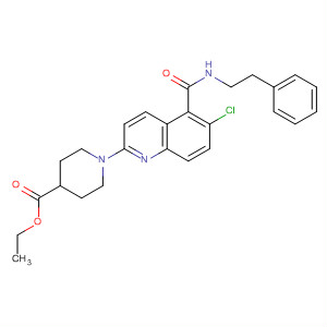 836612-43-2  4-Piperidinecarboxylic acid,1-[6-chloro-5-[[(2-phenylethyl)amino]carbonyl]-2-quinolinyl]-, ethyl ester