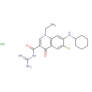 836613-77-5  3-Quinolinecarboxamide,N-(aminoiminomethyl)-7-(cyclohexylamino)-1-ethyl-6-fluoro-1,4-dihydro-4-oxo-, hydrochloride
